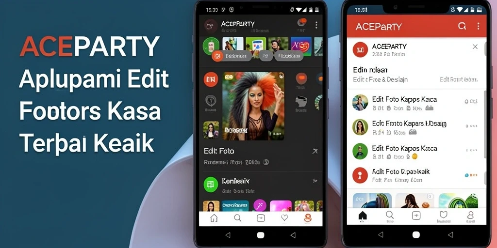 Antarmuka sederhana ACEPARTY untuk edit foto kertas kaca.