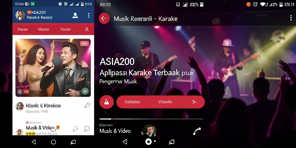 Tampilan antarmuka ASIA200 yang menarik dan mudah digunakan untuk karaoke.