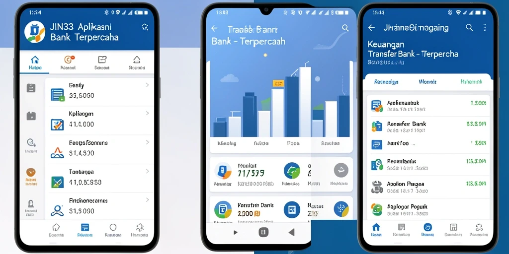 Tampilan antarmuka aplikasi JIN33 yang intuitif untuk Transfer Bank.