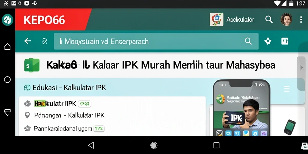 Tampilan antarmuka kalkulator IPK KEPO66 yang user-friendly dan informatif.