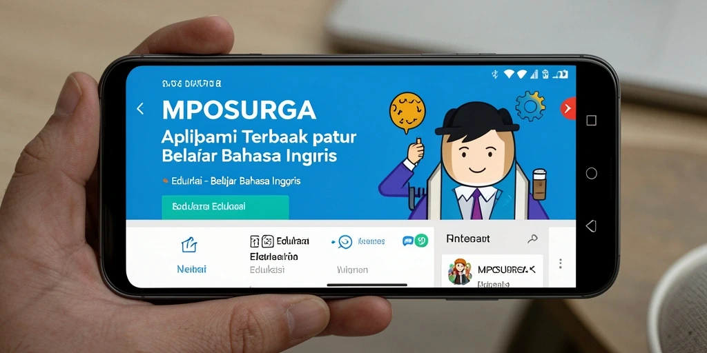Antarmuka aplikasi MPOSURGA yang intuitif untuk Belajar Bahasa Inggris.