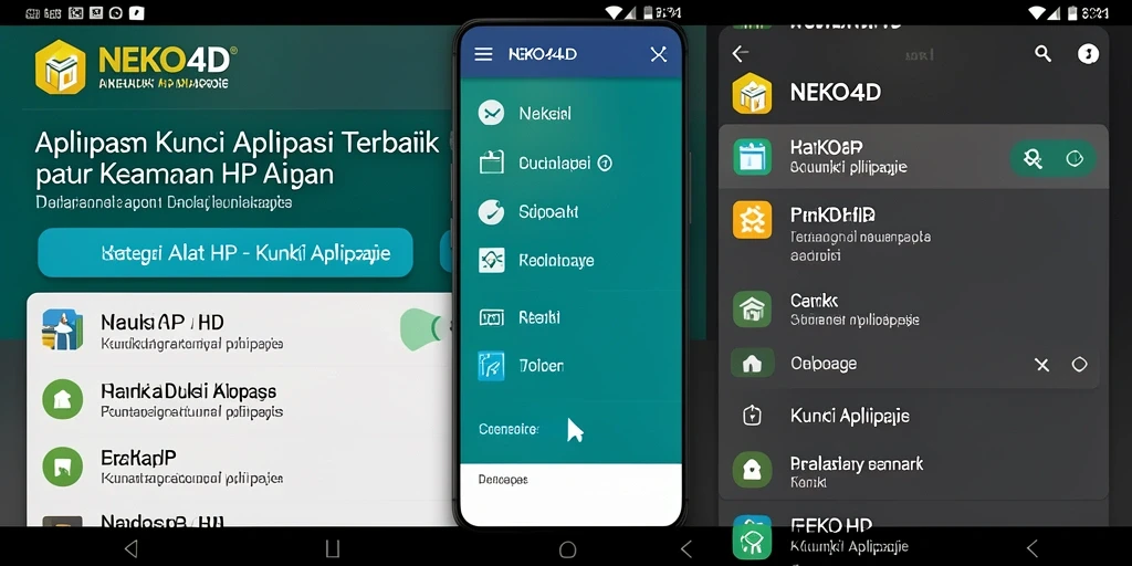 Antarmuka NEKO4D menampilkan fungsi penguncian aplikasi dengan jelas.