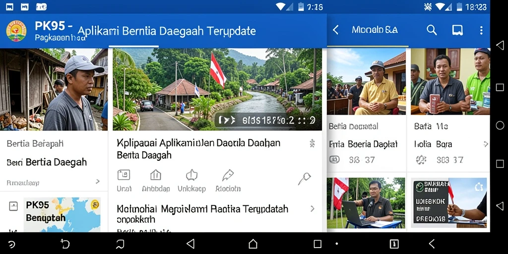 Tampilan antarmuka aplikasi PK95 yang menampilkan berita daerah.