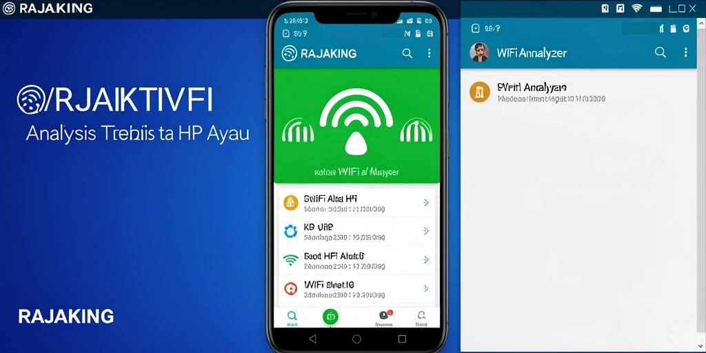 Tampilan antarmuka RAJAKING yang menunjukkan analisis jaringan WiFi.