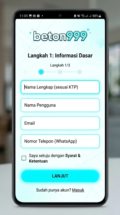 Panduan Registrasi Akun Beton999 untuk Pengguna Android