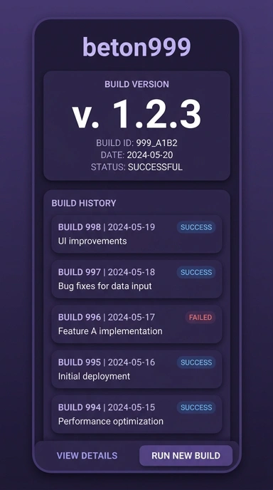 Riwayat Versi Beton999 untuk Pengguna Android